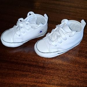 Baby size 4 Converse white All-Stars leather